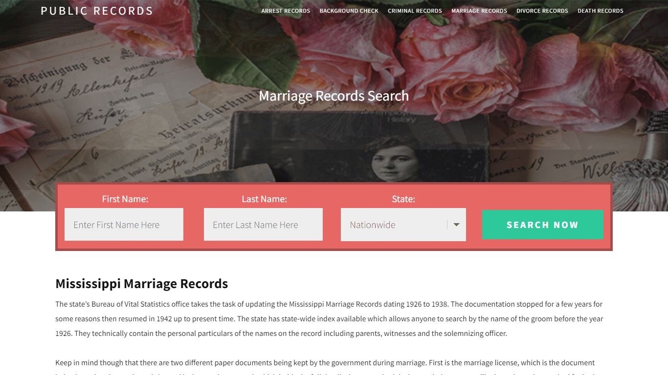 Mississippi Marriage Records | Enter Name and Search. 14Days Free